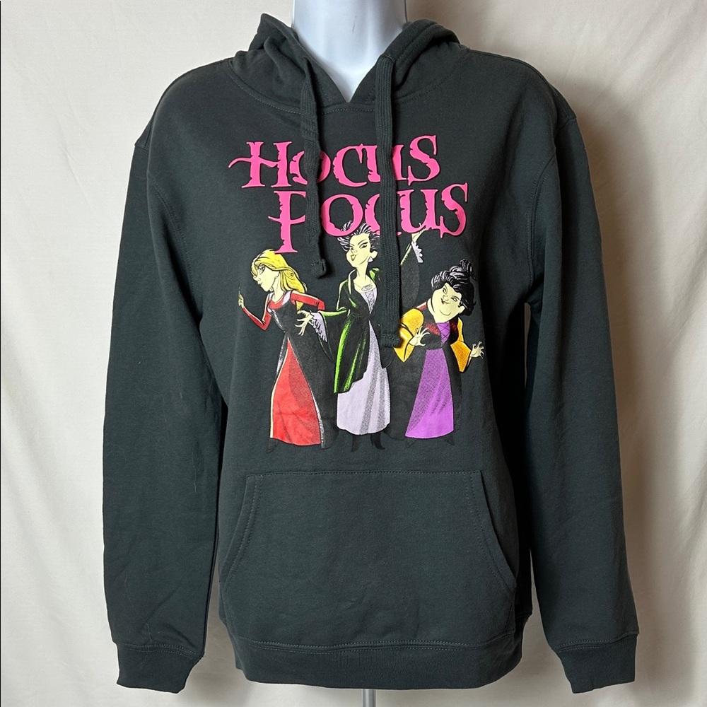 Disney Size Small Gray Hocus Pocus Witches Cartoon Graphic Hoodie Sweatshirt Top